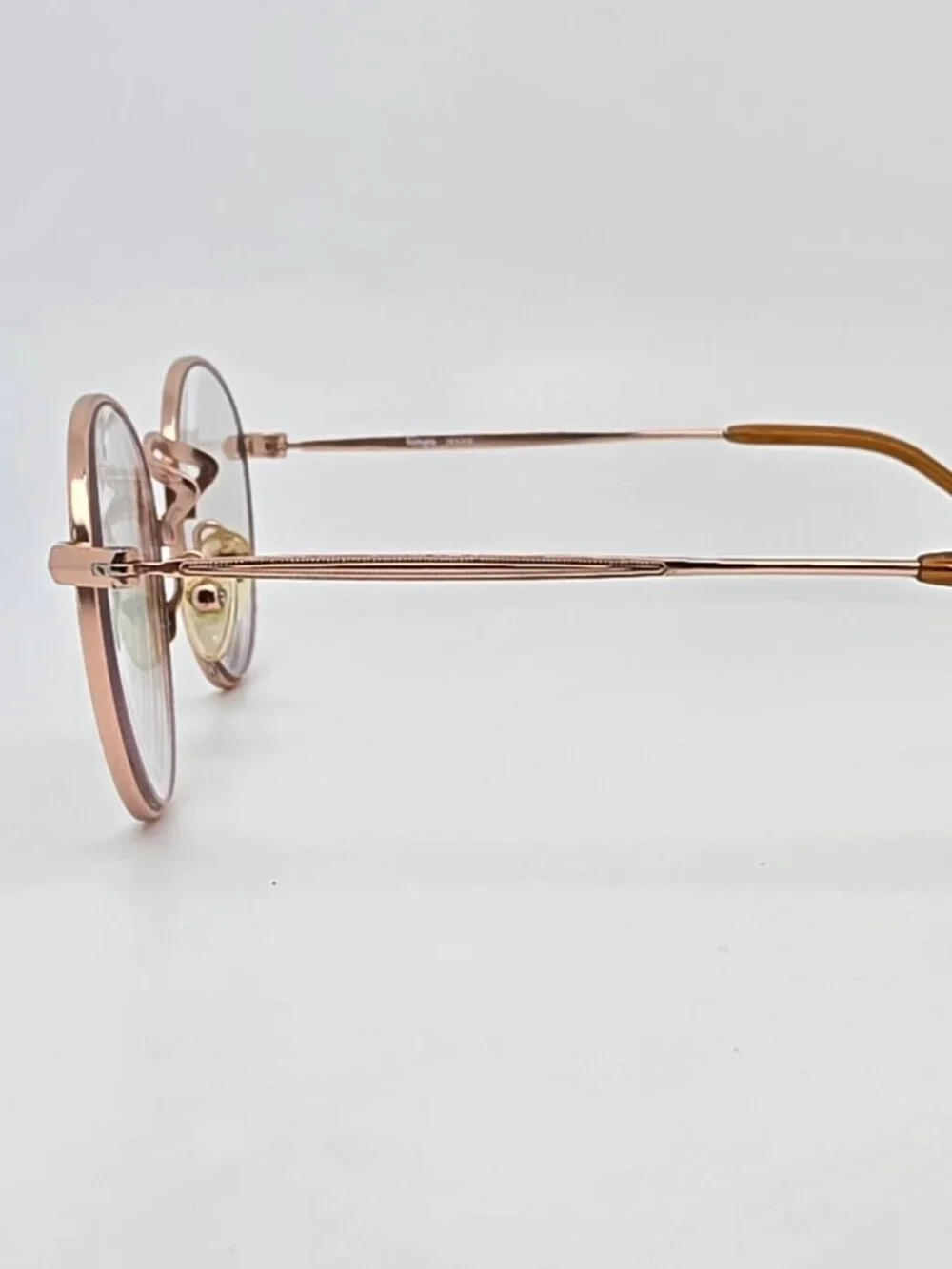 Liingo Jessie Rose Gold Crystal Brown Round Eyeglasses Frame 48-21-135